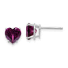 14k Heart Gemstone earring