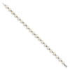 14k White Gold 6-7mm White Semi-round Freshwater Cultured Pearl Bracelet