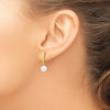 6-7mm White Round FWC Pearl Dangle Post Earrings