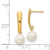 6-7mm White Round FWC Pearl Dangle Post Earrings
