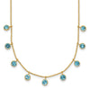 14k Blue Topaz Dangles 16 inch Necklace Plus 2 inch Extender