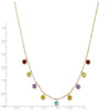 14K Amethyst/Citrine/Garnet/Peridot/Blue Topaz 16 inch Necklace Plus 2 inch Extender