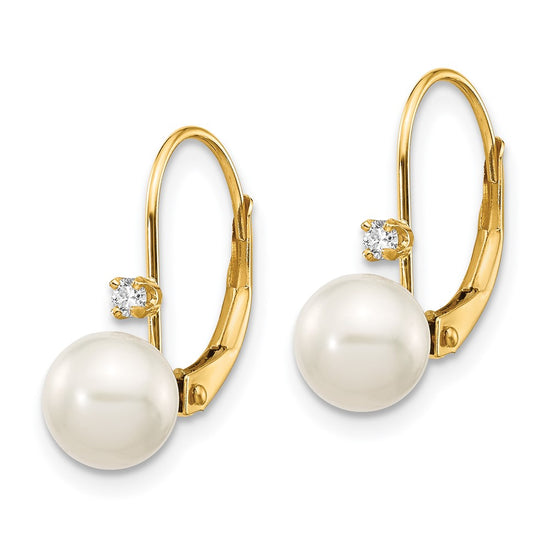 FWC Pearl & Diamond Leverback Earrings