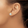 14k 8-9mm Grey Round Akoya Saltwater Cultured Pearl Post Earrings