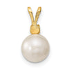 14k 7-8mm White FW Cultured Pearl & Emerald Stud Earrings & Pendant Sets