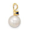 14k 7-8mm White FW Cultured Pearl & Emerald Stud Earrings & Pendant Sets
