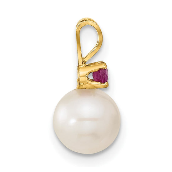 14k 7-8mm White FW Cultured Pearl & Emerald Stud Earrings & Pendant Sets