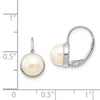 14k White Gold 6-7mm White Button Freshwater Cultured Pearl Leverback Earrings