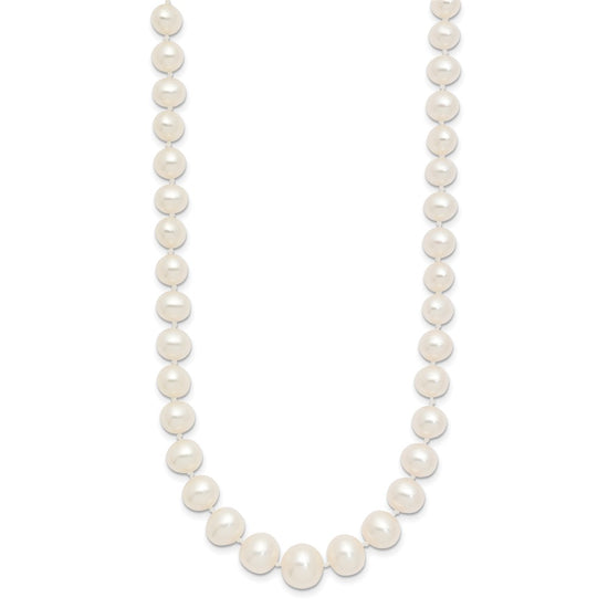 14k 4-8mm White Freshwater Cultured Pearl Graduated 18 inch Necklace