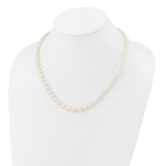 14k 4-8mm White Freshwater Cultured Pearl Graduated 18 inch Necklace