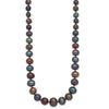 14k White Gold 4-10mm Graduated Black Near Round Freshwater Cultured Pearl 18 inch Necklace
