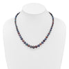 14k White Gold 4-10mm Graduated Black Near Round Freshwater Cultured Pearl 18 inch Necklace
