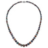 14k White Gold 4-10mm Graduated Black Near Round Freshwater Cultured Pearl 18 inch Necklace