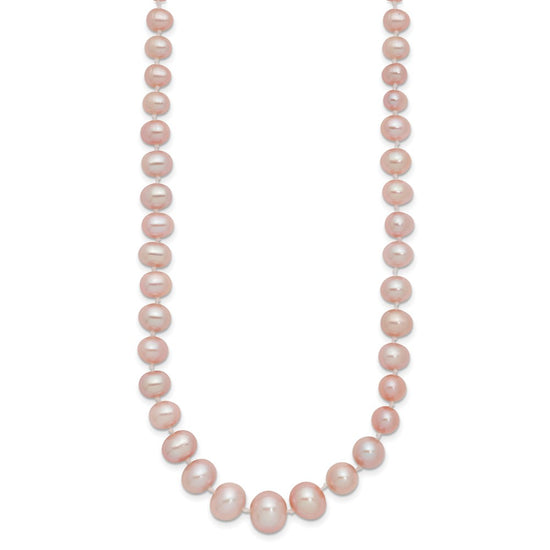 14k 4-8mm Purple Freshwater Cultured Pearl Graduated 18 inch Necklace