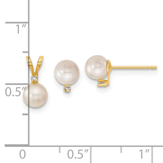 Saltwater Akoya Pearl & Diamond Earring & Pendant Set