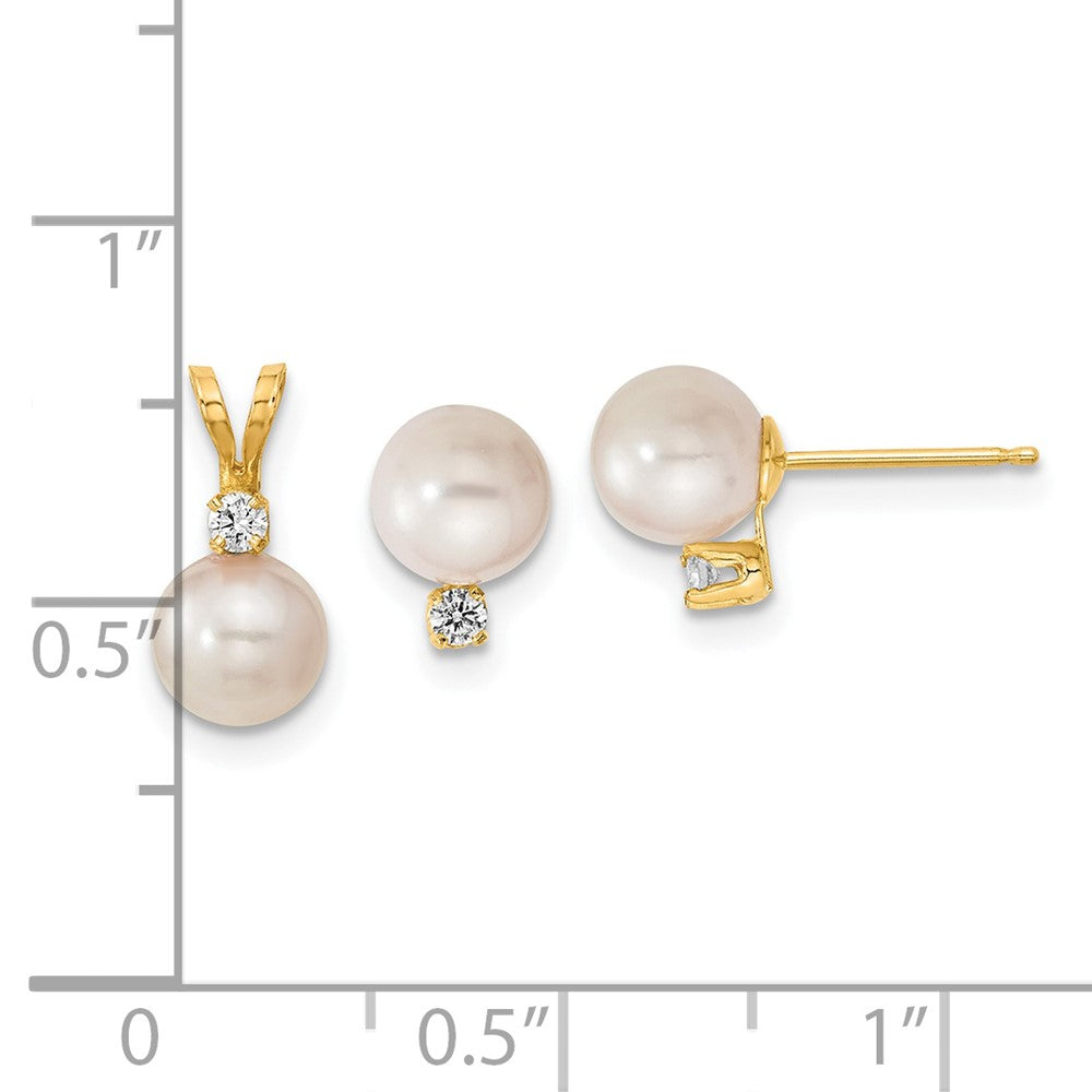 Saltwater Akoya Pearl & Diamond Earring & Pendant Set