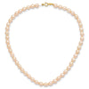 14k 3-5mm Semi-Round Pink Freshwater Cultured Pearl 12 inch Necklace / 5 inch Bracelet / Post Earrings 3-piece Set