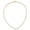 14k 3-5mm Semi-Round White Freshwater Cultured Pearl 12 inch Necklace / 4 inch Bracelet / Post Earrings 3-piece Set