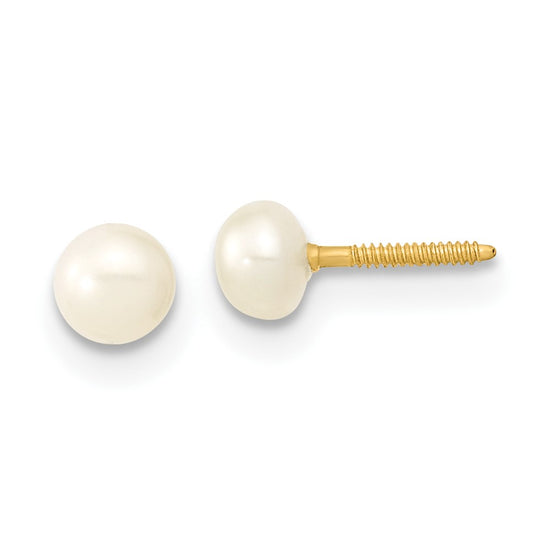 14k 3-5mm White Freshwater Cultured Pearl 14 inch Necklace, 5 inch Bracelet and Post Earrings Set