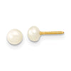 14k 3-5mm White Freshwater Cultured Pearl 14 inch Necklace, 5 inch Bracelet and Post Earrings Set