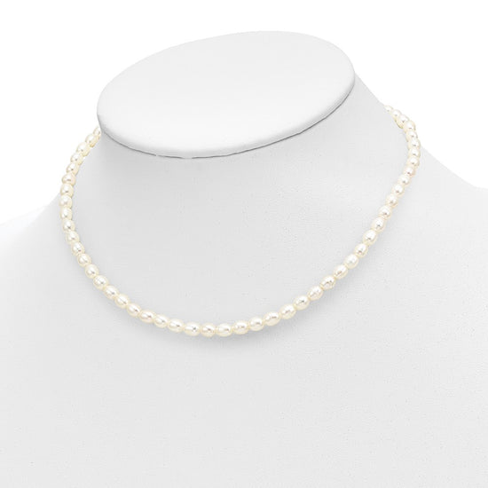 14k 3-5mm White Freshwater Cultured Pearl 14 inch Necklace, 5 inch Bracelet and Post Earrings Set