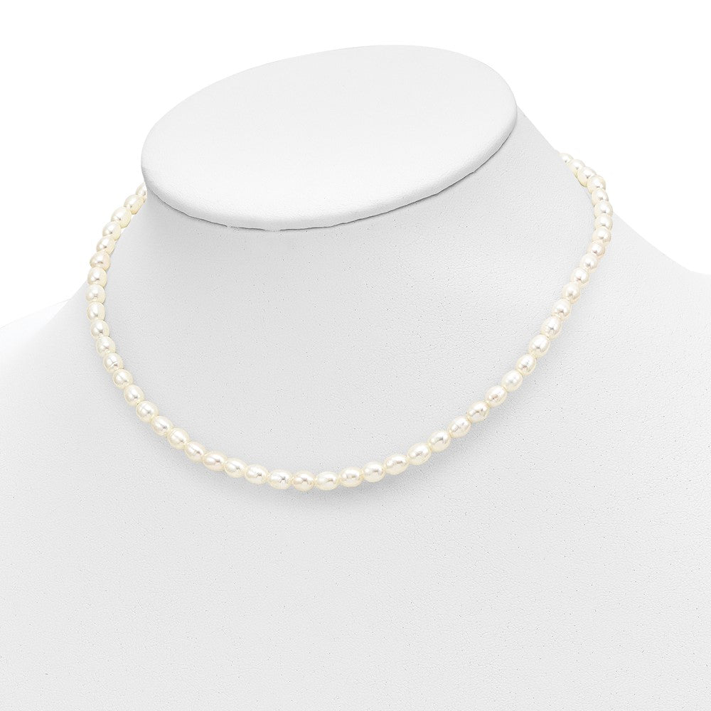 14k 3-5mm White Freshwater Cultured Pearl 14 inch Necklace, 5 inch Bracelet and Post Earrings Set