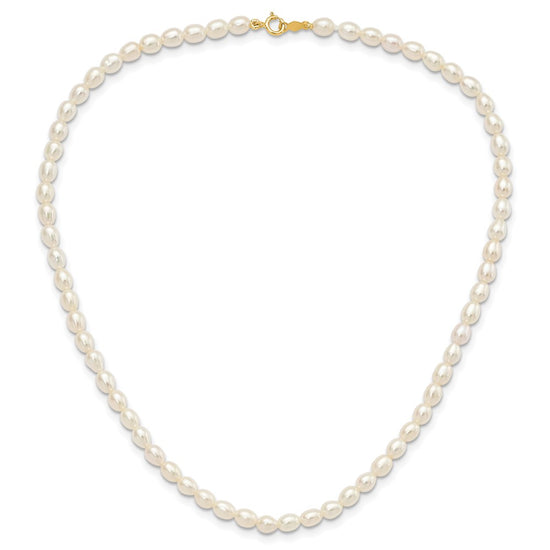 14k 3-5mm White Freshwater Cultured Pearl 14 inch Necklace, 5 inch Bracelet and Post Earrings Set
