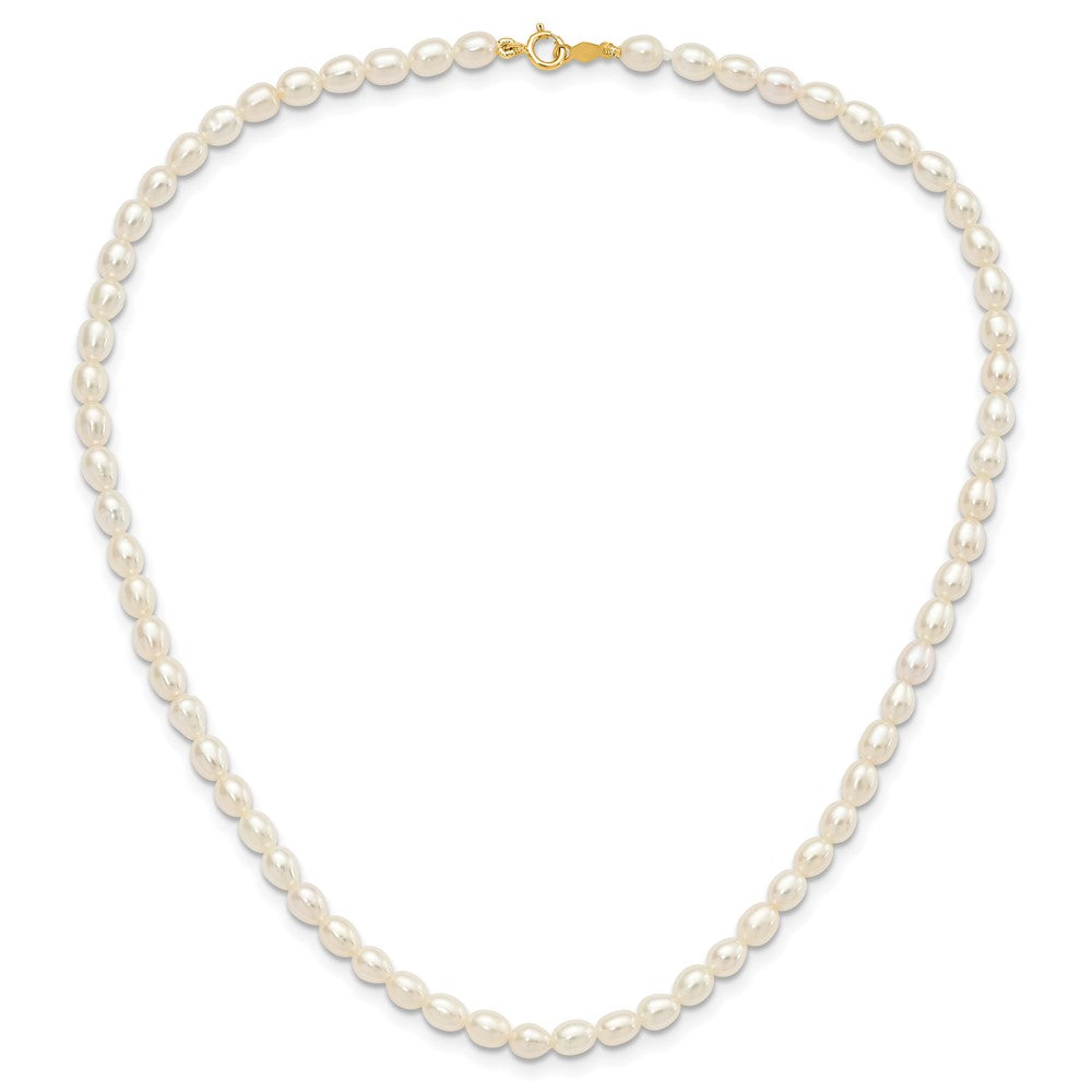 14k 3-5mm White Freshwater Cultured Pearl 14 inch Necklace, 5 inch Bracelet and Post Earrings Set