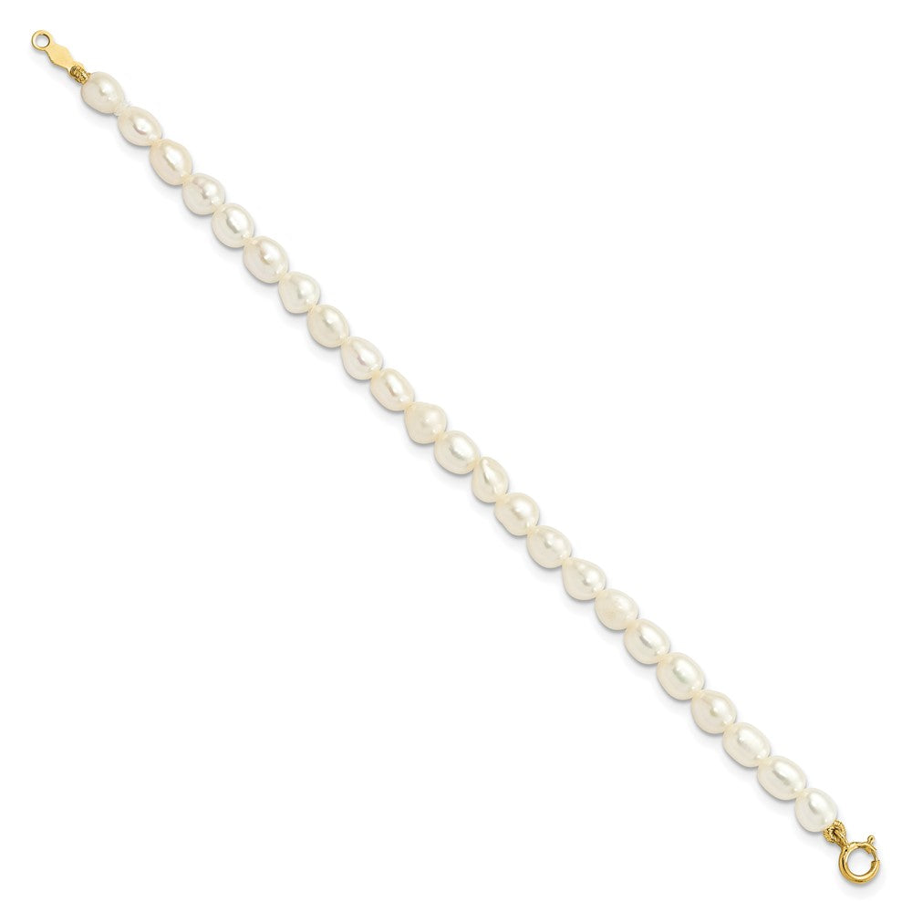 14k 3-5mm White Freshwater Cultured Pearl 14 inch Necklace, 5 inch Bracelet and Post Earrings Set