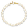 14k 3-5mm White Freshwater Cultured Pearl 14 inch Necklace, 5 inch Bracelet and Post Earrings Set