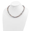 14k White Gold 8-9mm Grey Rice Freshwater Cultured Pearl 24 inch Necklace