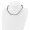 14k White Gold 8-9mm Grey Rice Freshwater Cultured Pearl 16 inch Necklace
