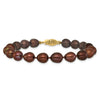 14k 7-8mm Brown Rice Freshwater Cultured Pearl 7.25 inch Bracelet