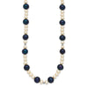 14k White Gold Black and White Semi-Round Freshwater Cultured and Mirror Bead 18 inch Necklace