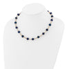 14k White Gold Black and White Semi-Round Freshwater Cultured and Mirror Bead 18 inch Necklace