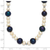 14k White Gold Black and White Semi-Round Freshwater Cultured and Mirror Bead 18 inch Necklace