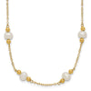 14k 5-6mm White Near-Round Freshwater Cultured Pearl Beaded 12-Station 18 inch Necklace