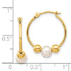 Gold FWC Pearl Hoop Earrings