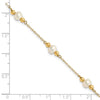14k 5-6mm White Near-Round Freshwater Cultured Pearl Beaded 5-Station 7.5 inch Bracelet
