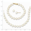 14k 5-6mm White Freshwater Cultured Pearl 14 inch Necklace / 5 inch Bracelet / Post Earrings 3-piece Set