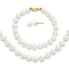 14k 5-6mm White Freshwater Cultured Pearl 14 inch Necklace / 5 inch Bracelet / Post Earrings 3-piece Set