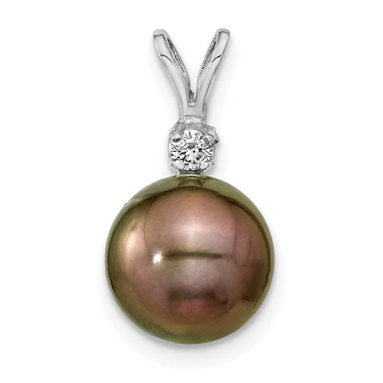 Gold Tahitian Cultured Pearl with Diamond Pendant