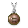 Gold Tahitian Cultured Pearl with Diamond Pendant