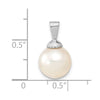 14k White Gold 10-11mm White Round South Sea Saltwater Cultured Pearl Pendant