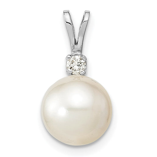 Gold Saltwater Cultured Pearl with Diamond Pendant