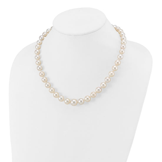 14k 9.5-12mm White Round South Sea Saltwater Cultured Graduated Pearl 18 inch Necklace