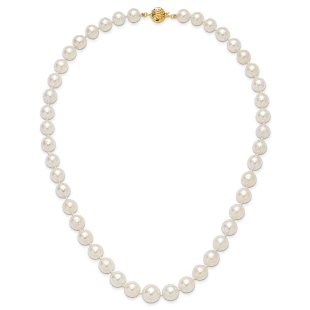 14k 9.5-12mm White Round South Sea Saltwater Cultured Graduated Pearl 18 inch Necklace