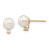 Saltwater Akoya Pearl & Diamond Post Earrings