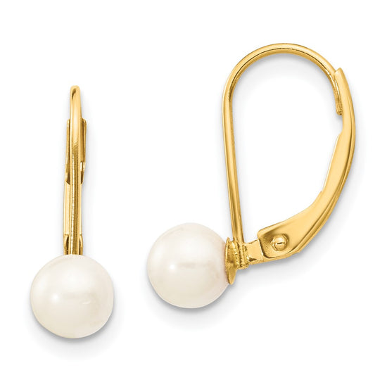 Saltwater Akoya Cultured Pearl Leverback Earrings