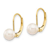 Saltwater Akoya Cultured Pearl Leverback Earrings